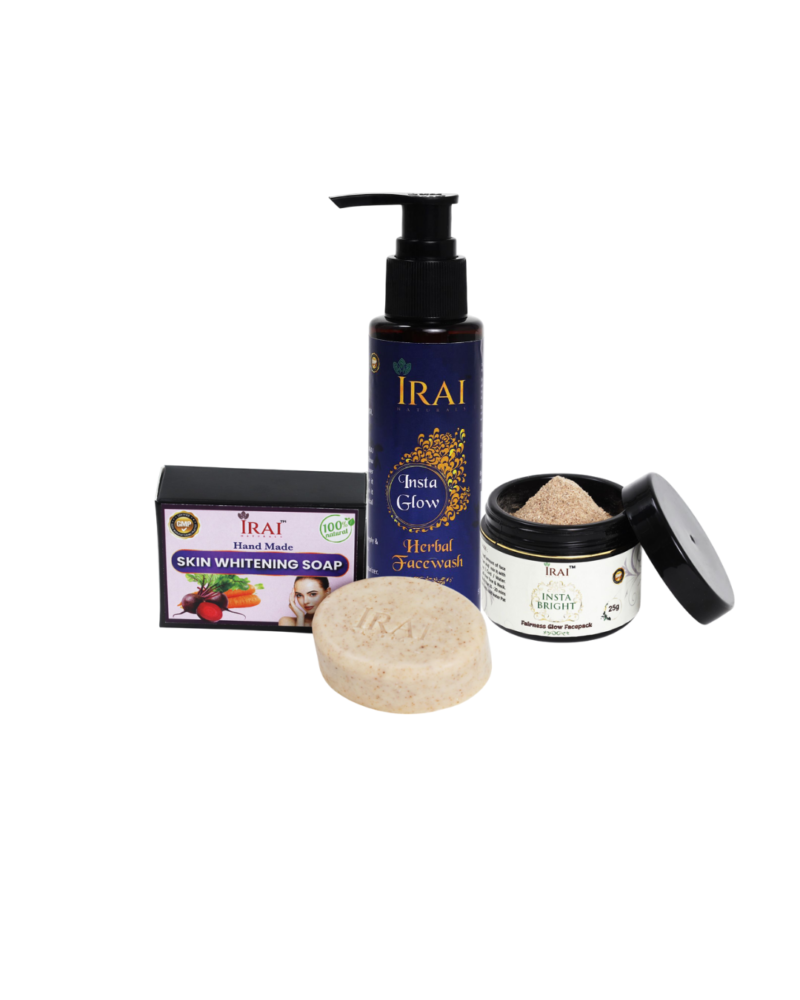 Skin Whitening soap + Insta Glow Facewash + 25gm Insta bright facepack - Image 2