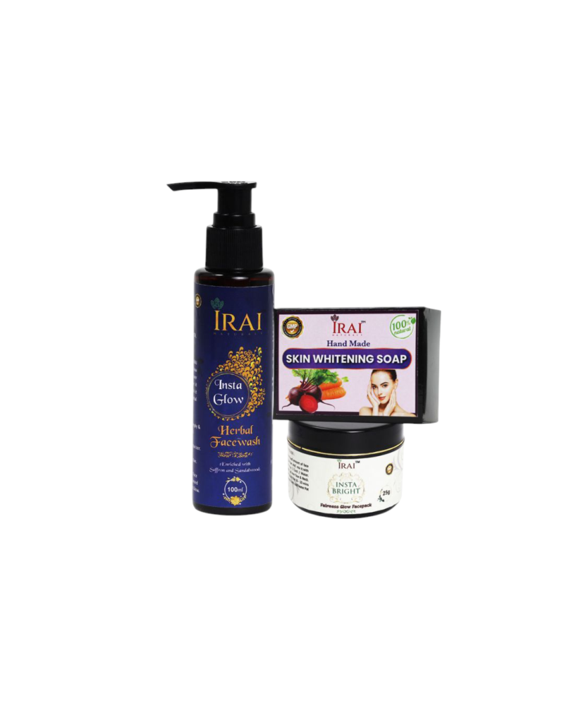 Skin Whitening soap + Insta Glow Facewash + 25gm Insta bright facepack