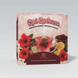 RED RADIANCE - HIBISCUS HERBAL INFUSION POUCH - 20 SACHETS